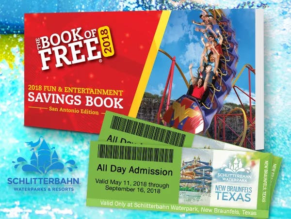 2018 Book of Free Schlitterbahn tickets